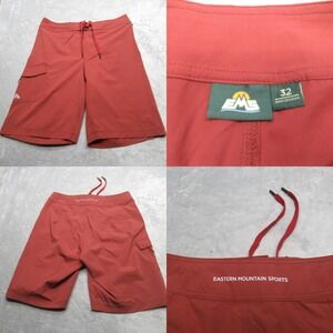 EMS Swim Shorts Men 32 Rust Quick Dry Cargo Pocket Lace Up Board Trunks Beach